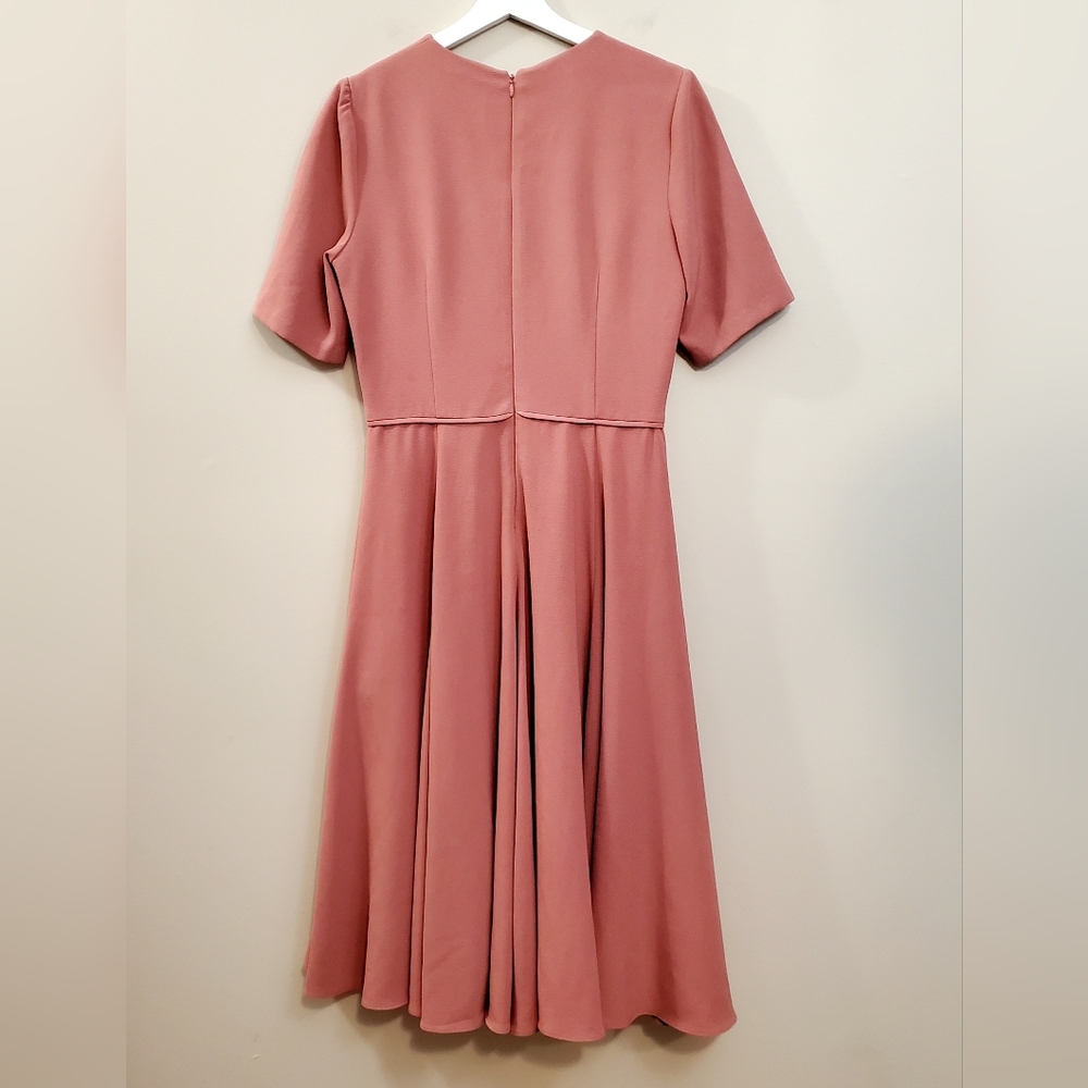 Gal Meets Glam Collection - Edith City Crepe Fit & Flare Midi Dress - Size 6 - Picture 4 of 7